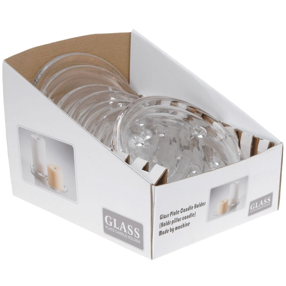 Decorative glass coaster for candles - protects furniture against wax spills