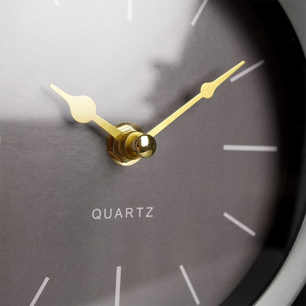 Decorative gray metal clock for dresser, desk or table