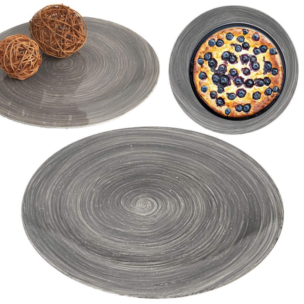 Decorative gray place mat 33 cm for serving