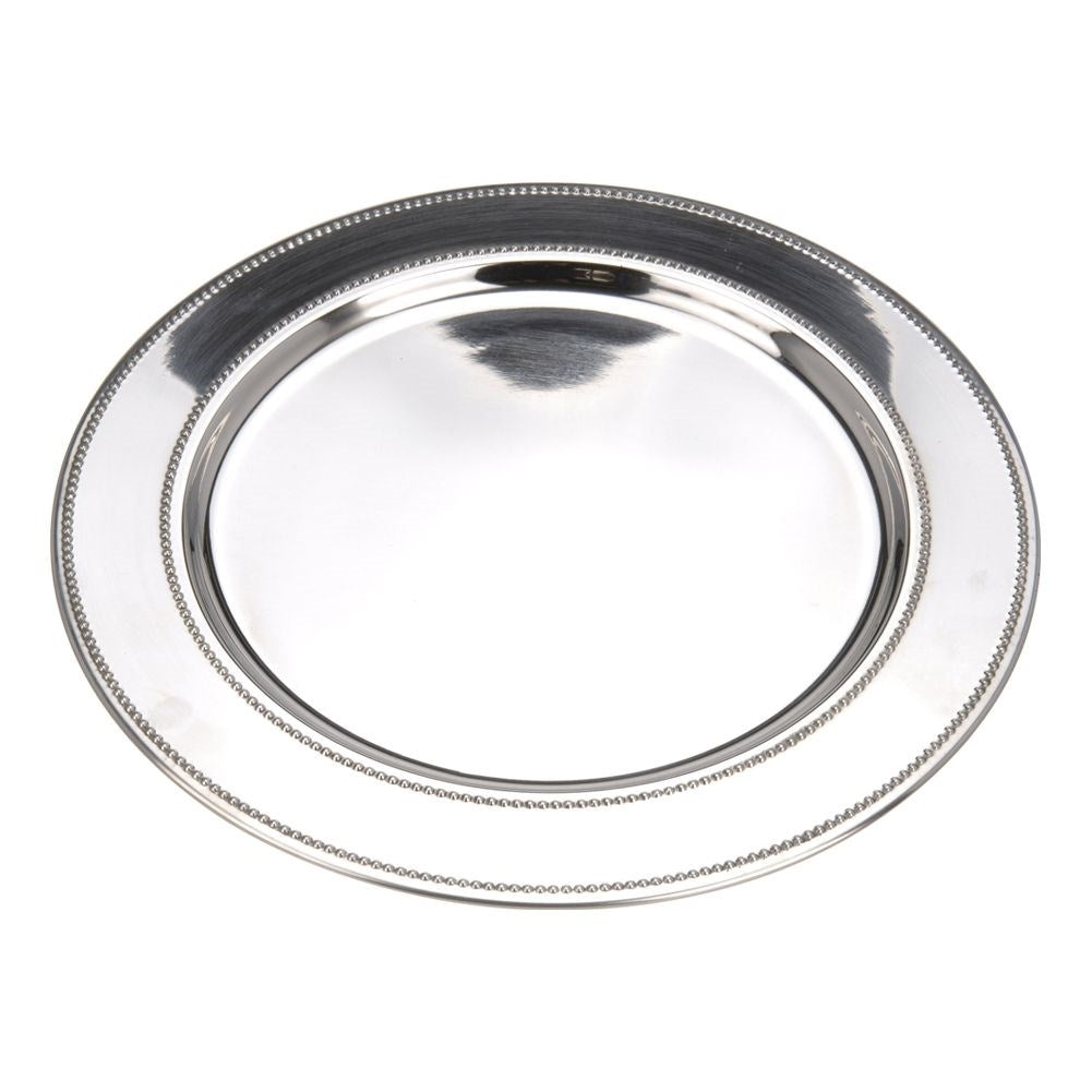 Decorative stainless steel coaster, 33 cm, silver