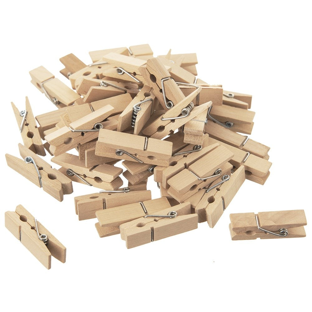 Decorative wooden clips 4.5 cm 50 pcs.