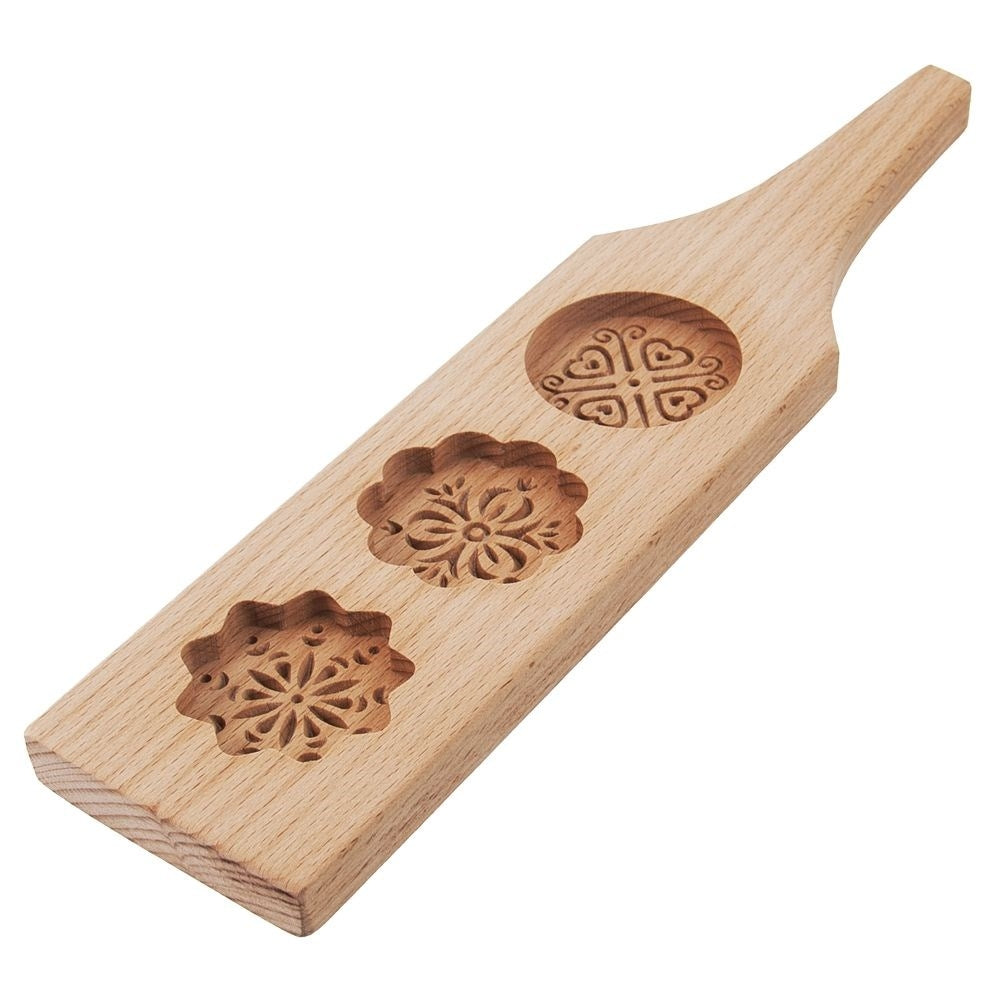 Decorative wooden form for cake baking and gingerbread