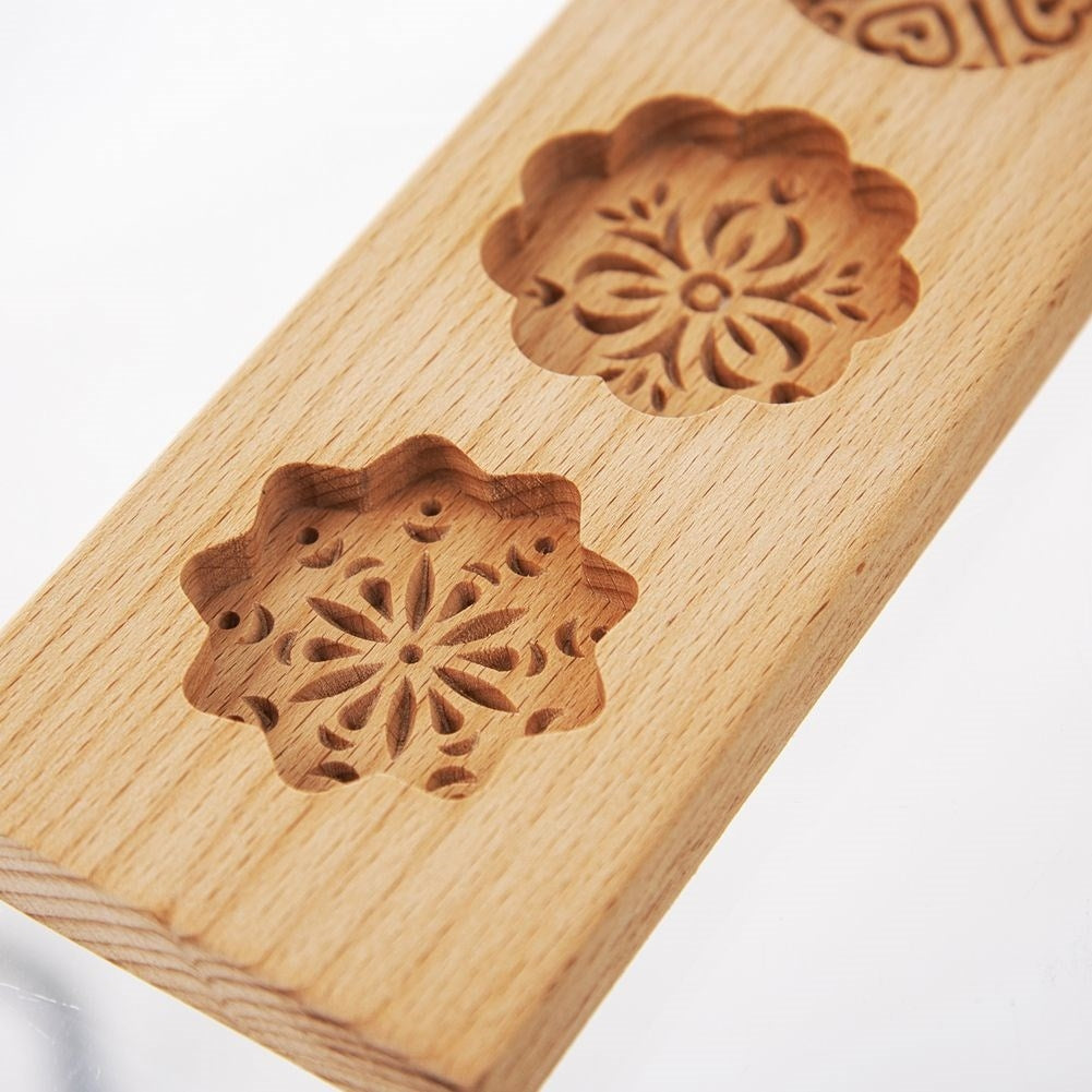 Decorative wooden form for cake baking and gingerbread