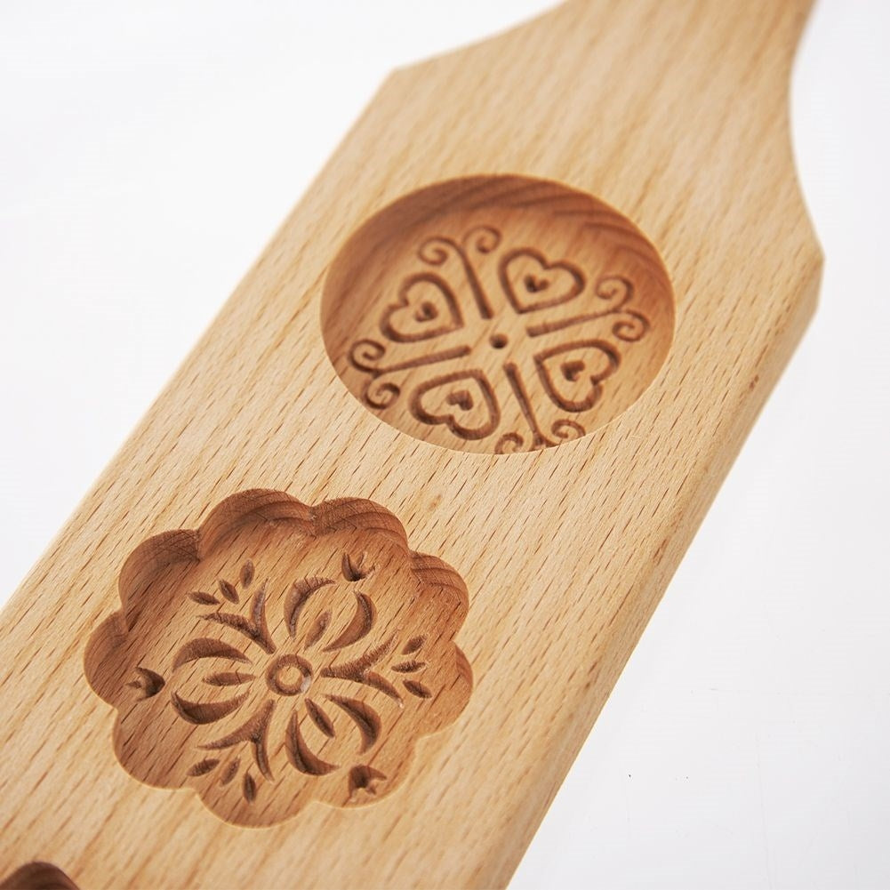 Decorative wooden form for cake baking and gingerbread