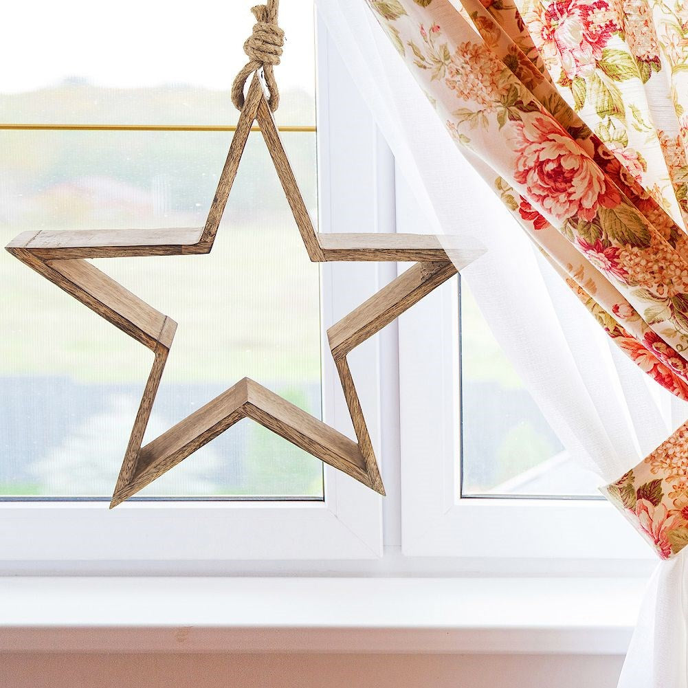 Decorative wooden star MANGO 35.5x33.5 cm