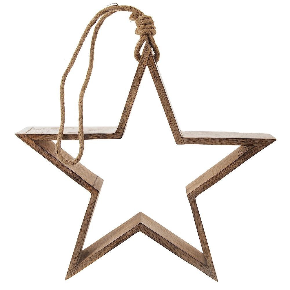 Decorative wooden star MANGO 35.5x33.5 cm