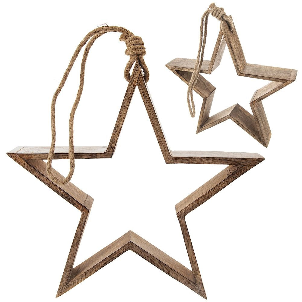 Decorative wooden star MANGO 35.5x33.5 cm