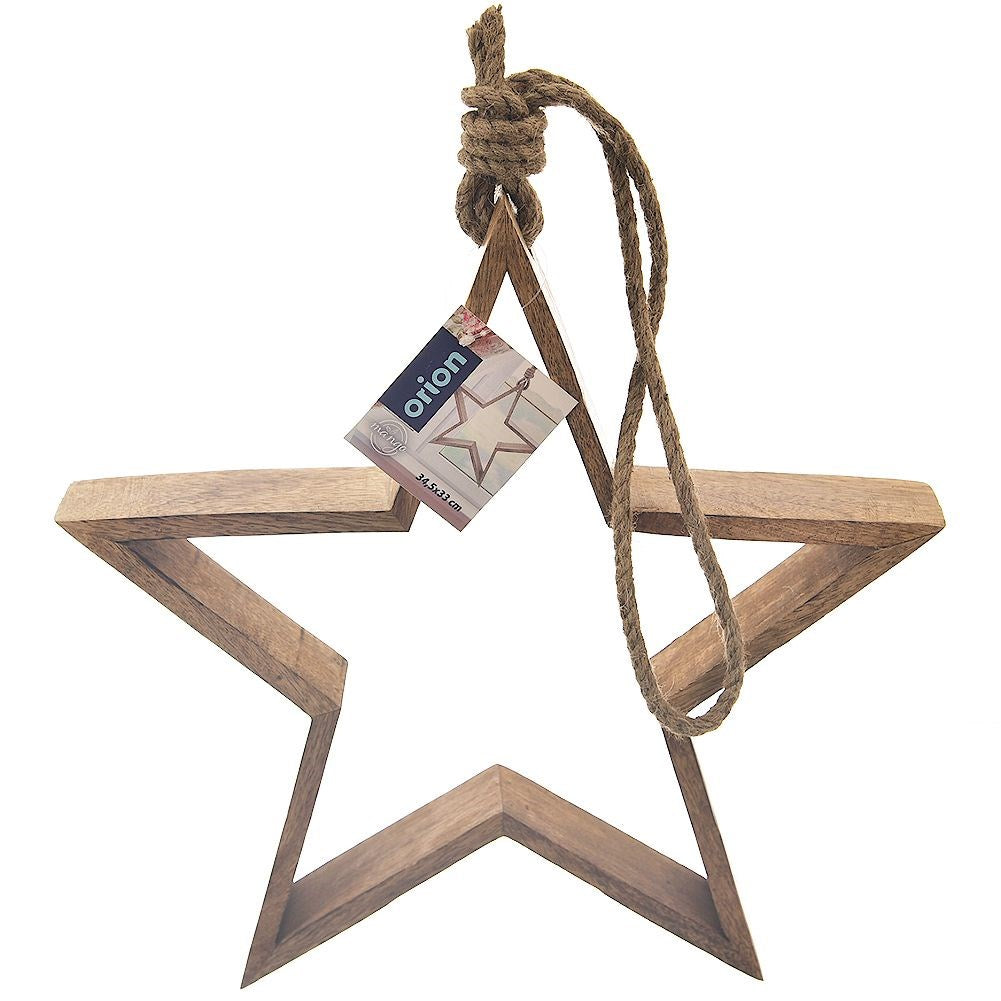 Decorative wooden star MANGO 35.5x33.5 cm