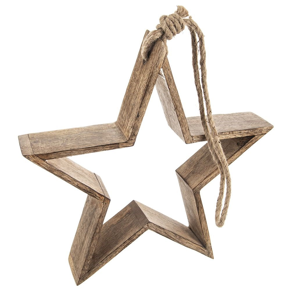 Decorative wooden star MANGO 35.5x33.5 cm
