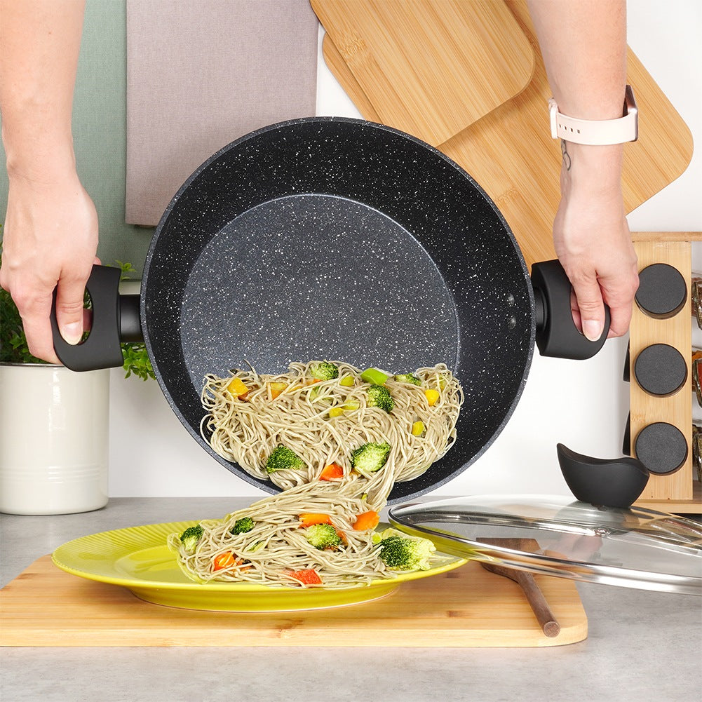 Deep Granite Frying Pan with Glass Lid, 28 cm, 3.5 L