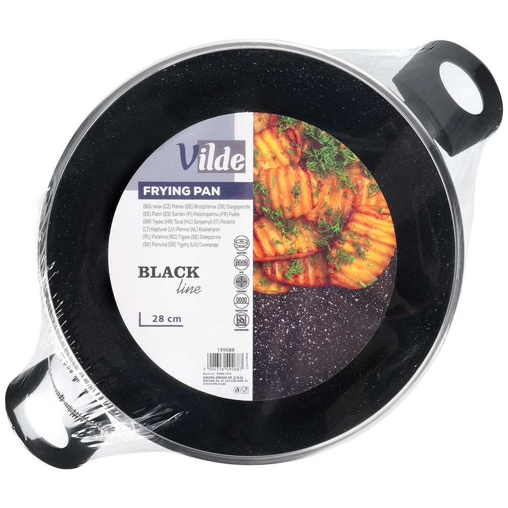 Deep Granite Frying Pan with Glass Lid, 28 cm, 3.5 L