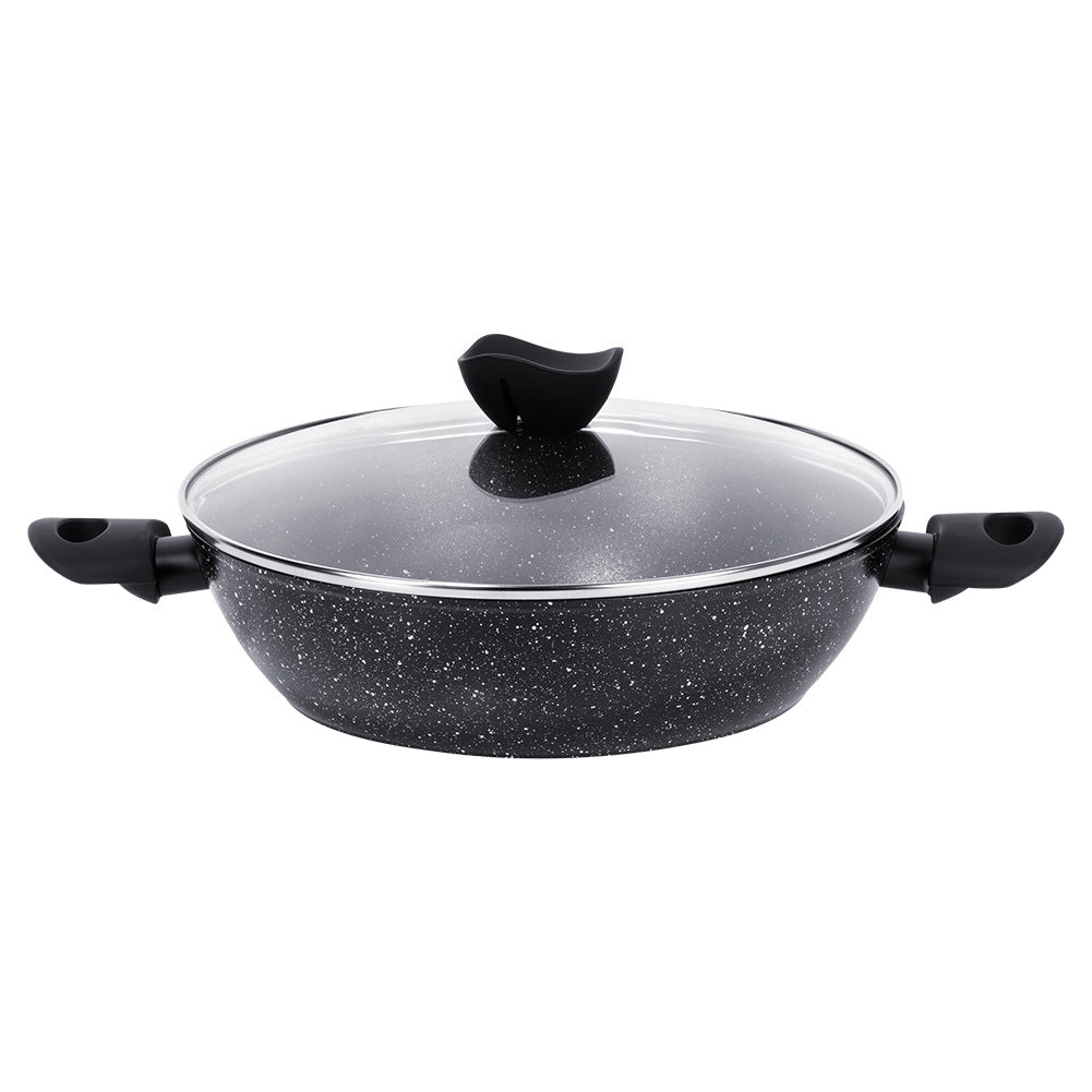 Deep Granite Frying Pan with Glass Lid, 28 cm, 3.5 L