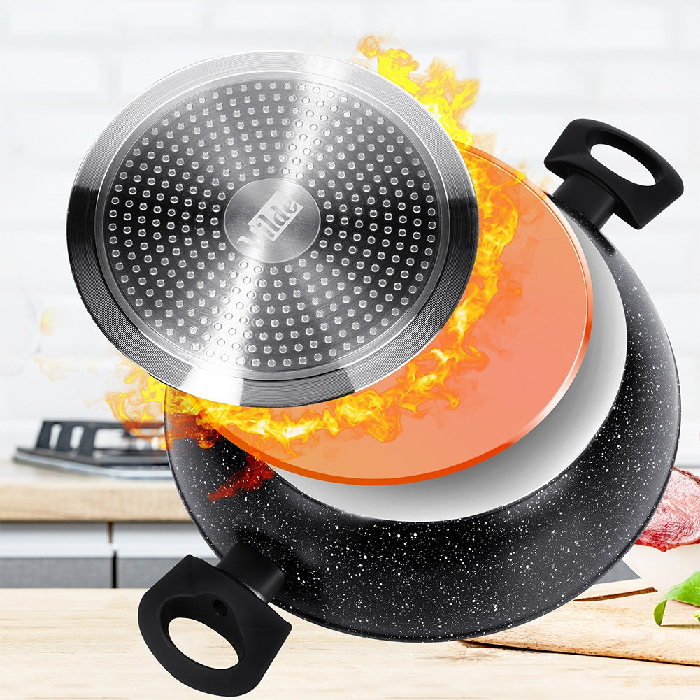 Deep Granite Frying Pan with Glass Lid, 28 cm, 3.5 L