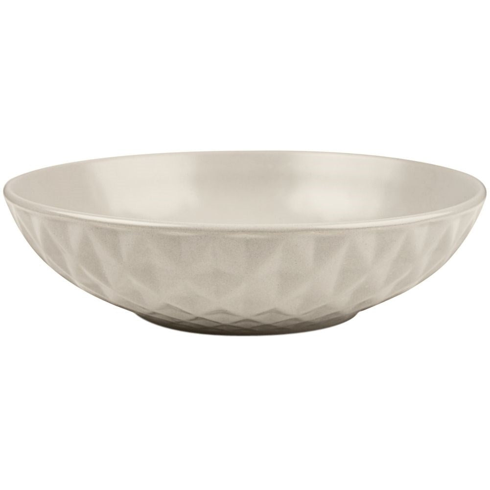 Deep Gray Ceramic Plate with Relief Pattern, Dishwasher Safe