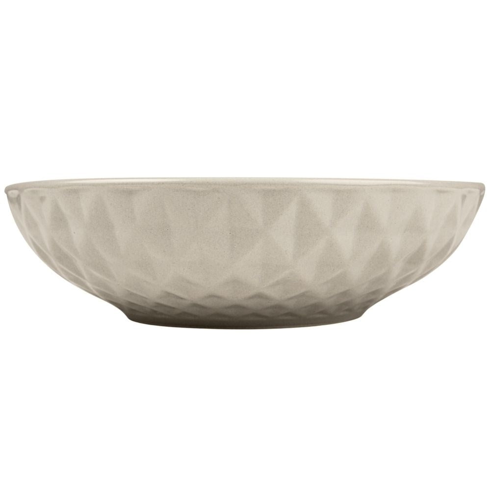 Deep Gray Ceramic Plate with Relief Pattern, Dishwasher Safe