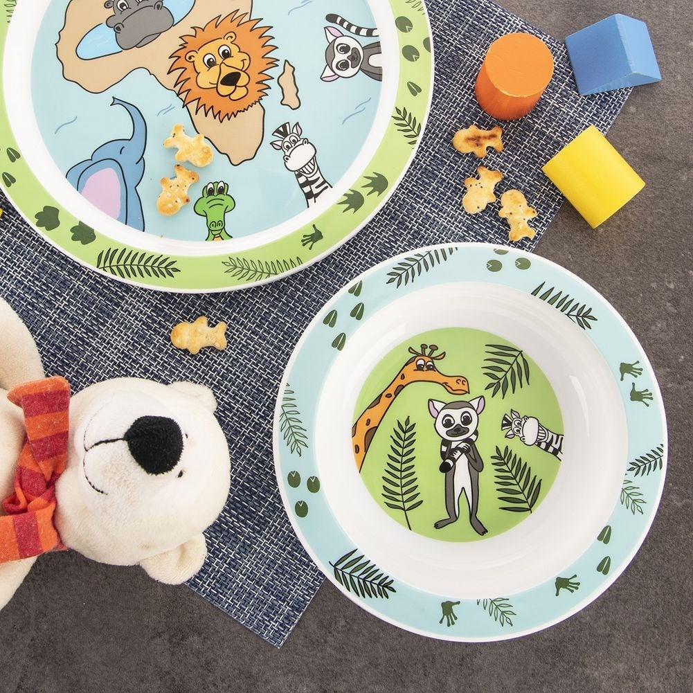 Deep Plate for Children with Safari and Animal motifs