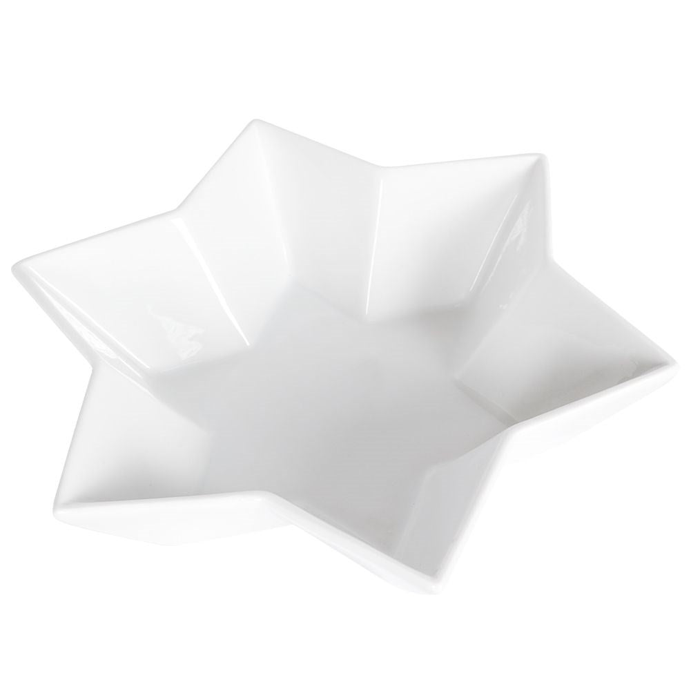 Deep Star Plate in White Porcelain - Perfect for Christmas parties
