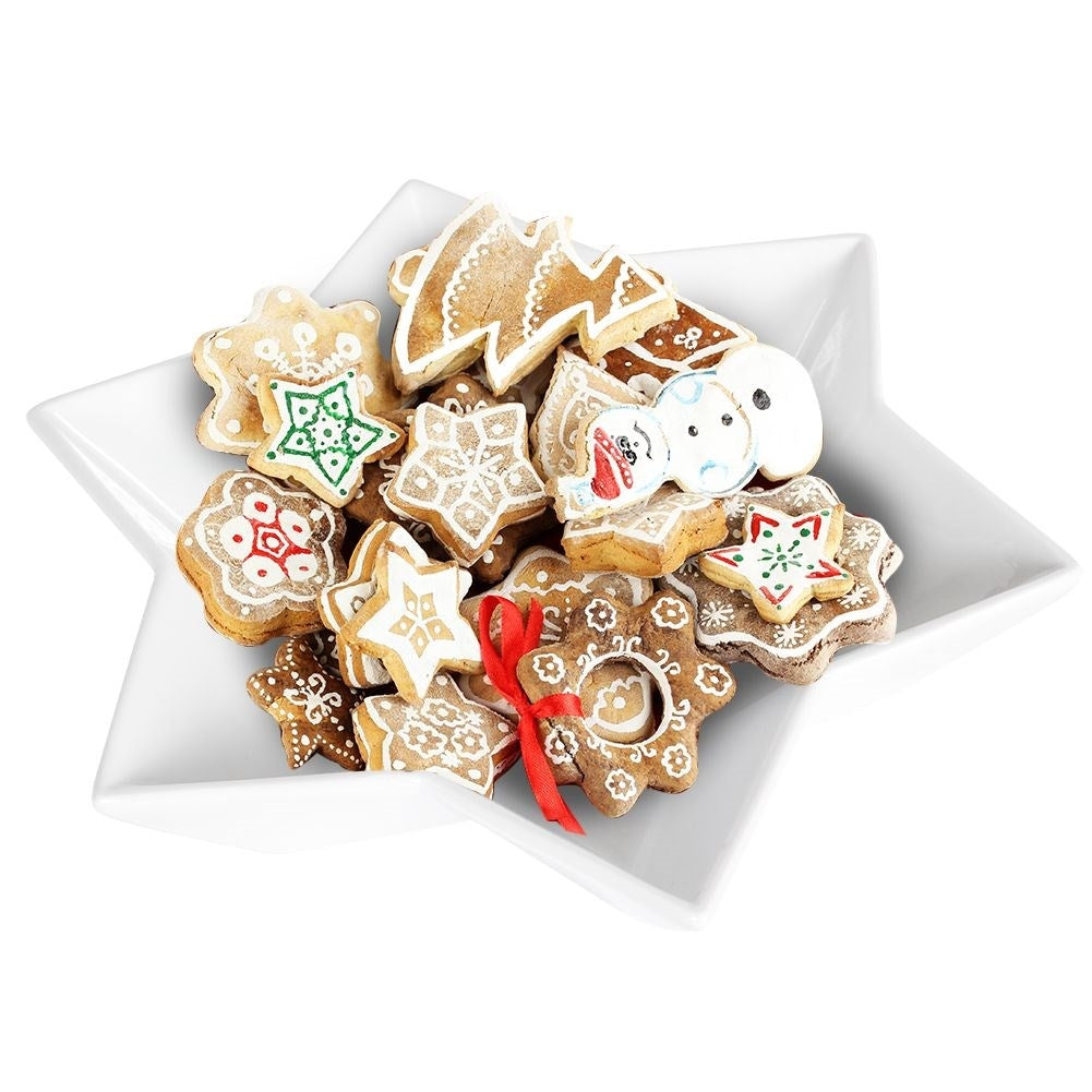 Deep Star Plate in White Porcelain - Perfect for Christmas parties