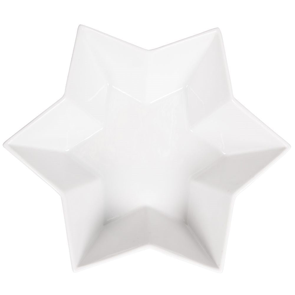 Deep Star Plate in White Porcelain - Perfect for Christmas parties