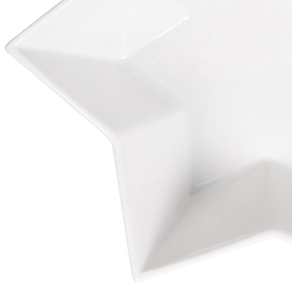Deep Star Plate in White Porcelain - Perfect for Christmas parties