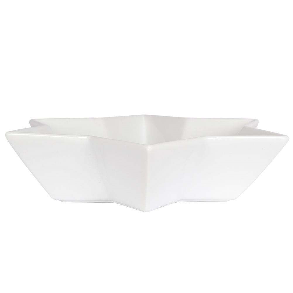 Deep Star Plate in White Porcelain - Perfect for Christmas parties