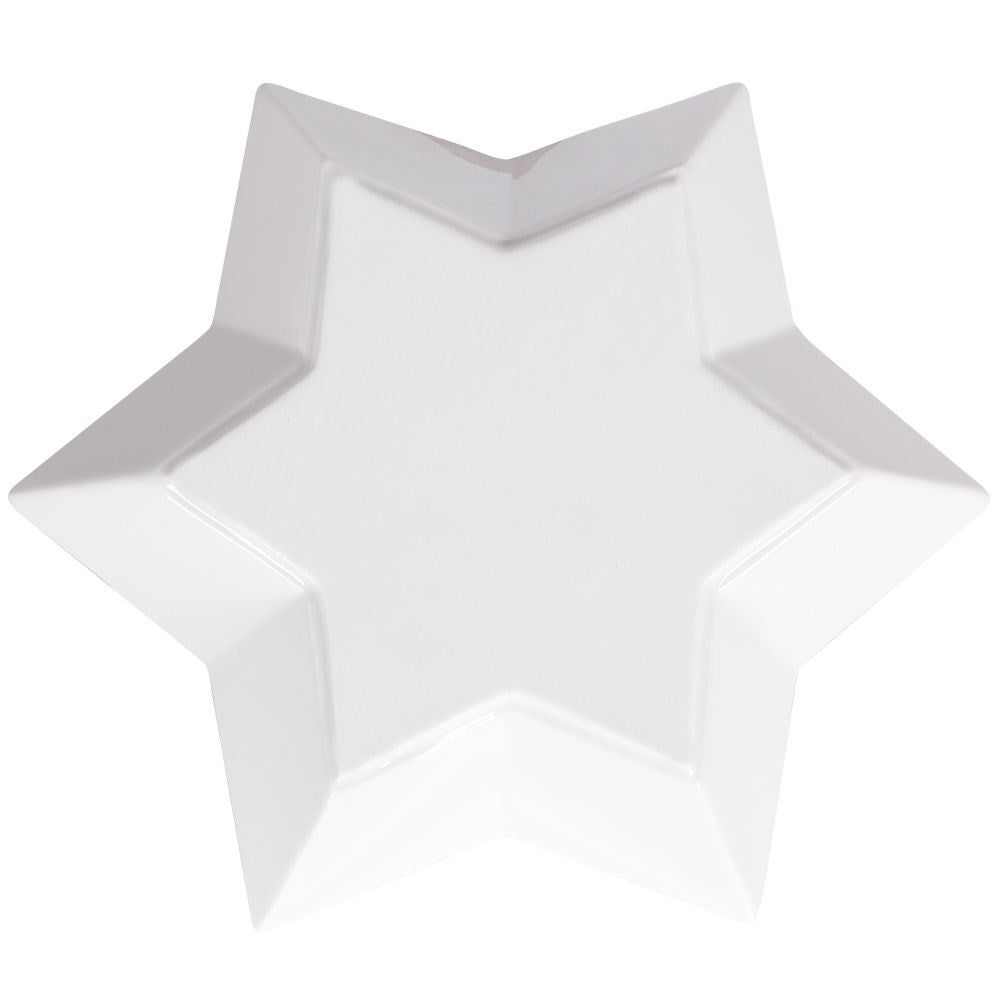Deep Star Plate in White Porcelain - Perfect for Christmas parties