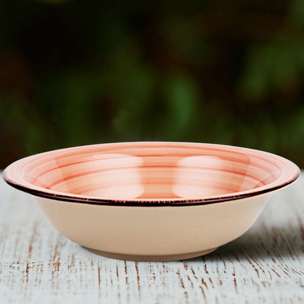 Deep ceramic dinner plate LINES 22 cm, 700 ml