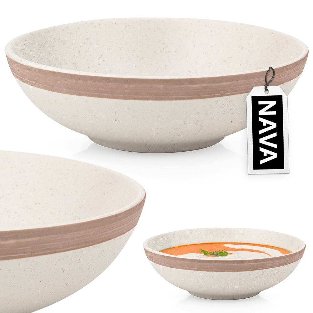 Deep ceramic dinner plate beige ARTHENA BEIGE 20 cm, 900 ml