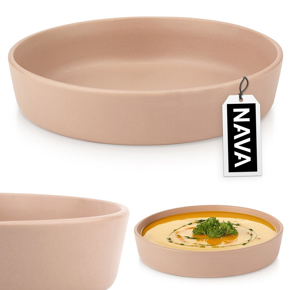 Deep ceramic dinner plate beige SOHO 21.5 cm, 1 l