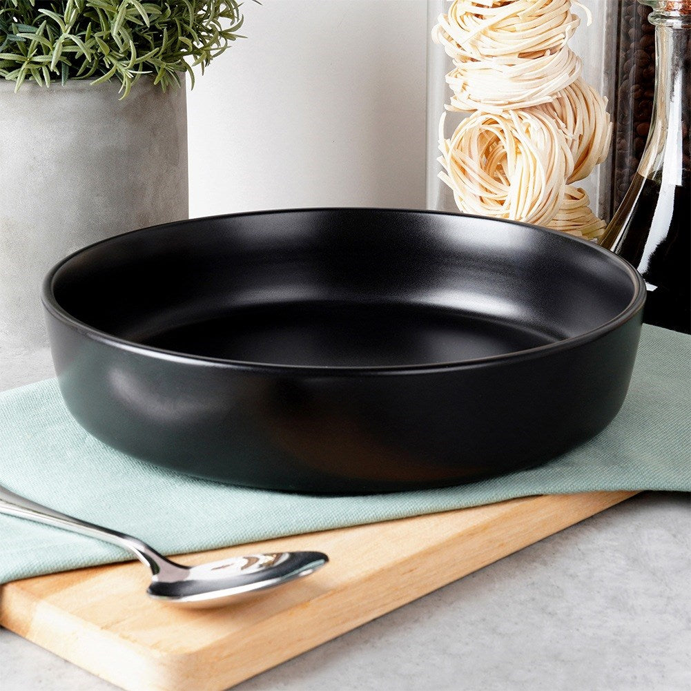 Deep ceramic dinner plate black SOHO 21.5 cm, 1 l