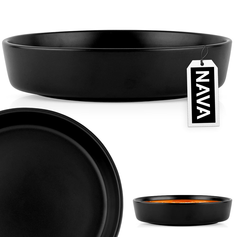 Deep ceramic dinner plate black SOHO 21.5 cm, 1 l