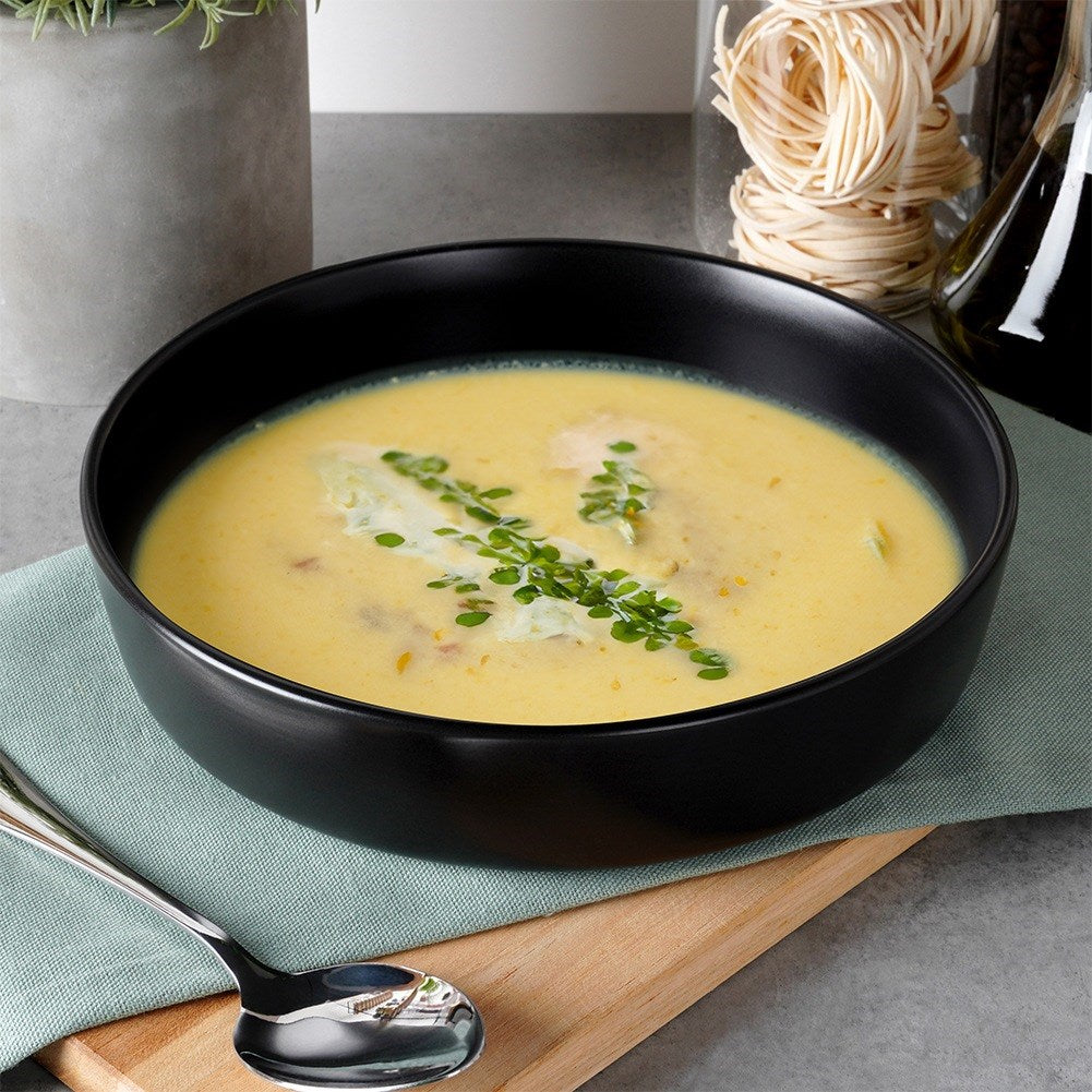 Deep ceramic dinner plate black SOHO 21.5 cm, 1 l
