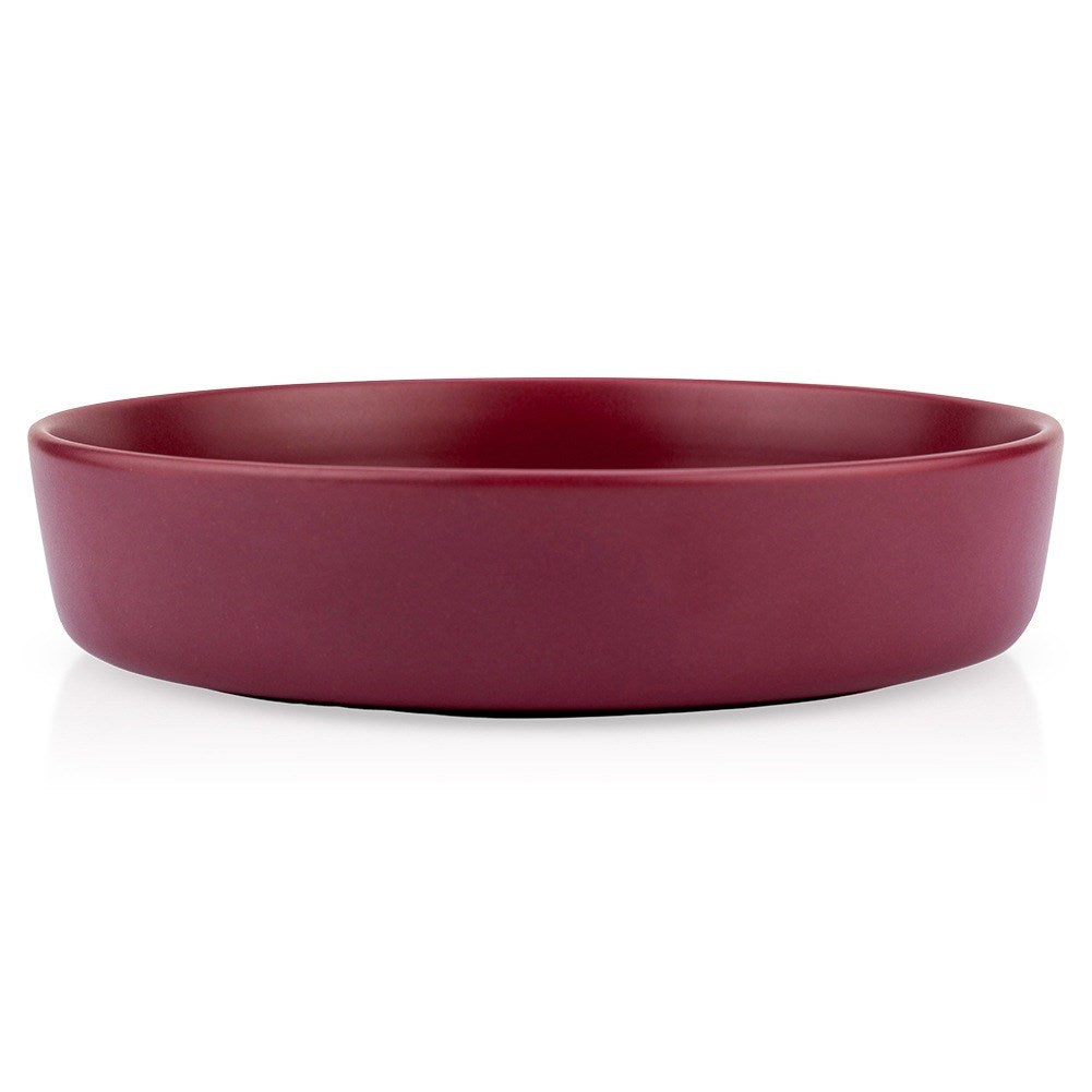 Deep ceramic dinner plate, burgundy, SOHO, 21.5 cm, 1 l