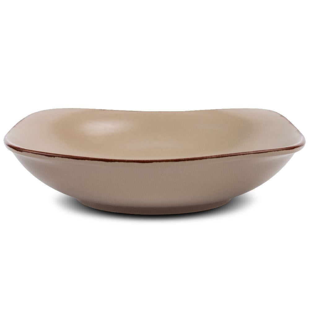Deep ceramic square dinner plate SUGAR 23 cm, 900 ml