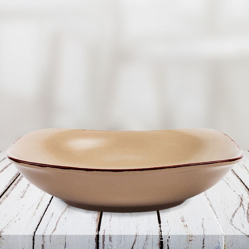 Deep ceramic square dinner plate SUGAR 23 cm, 900 ml