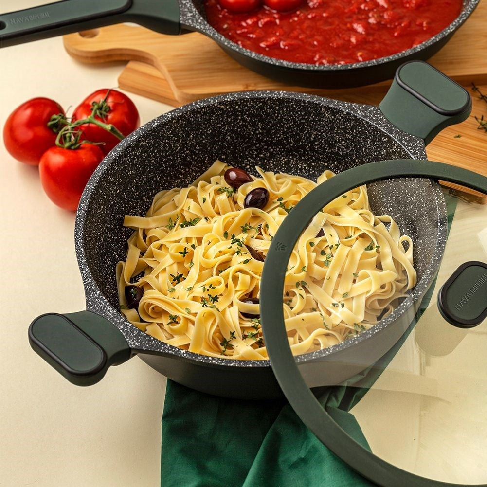 Deep frying pan with 5 layers non-stick for all stoves