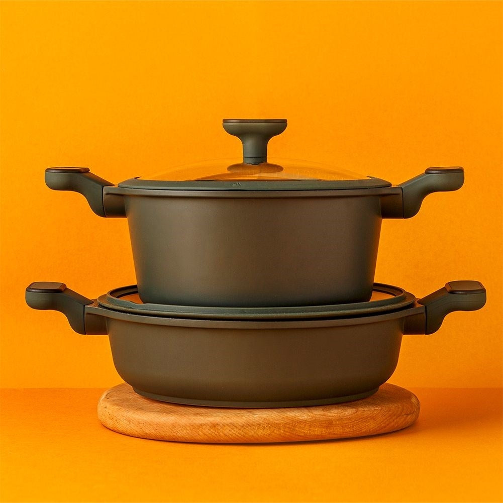 Deep frying pan with 5 layers non-stick for all stoves
