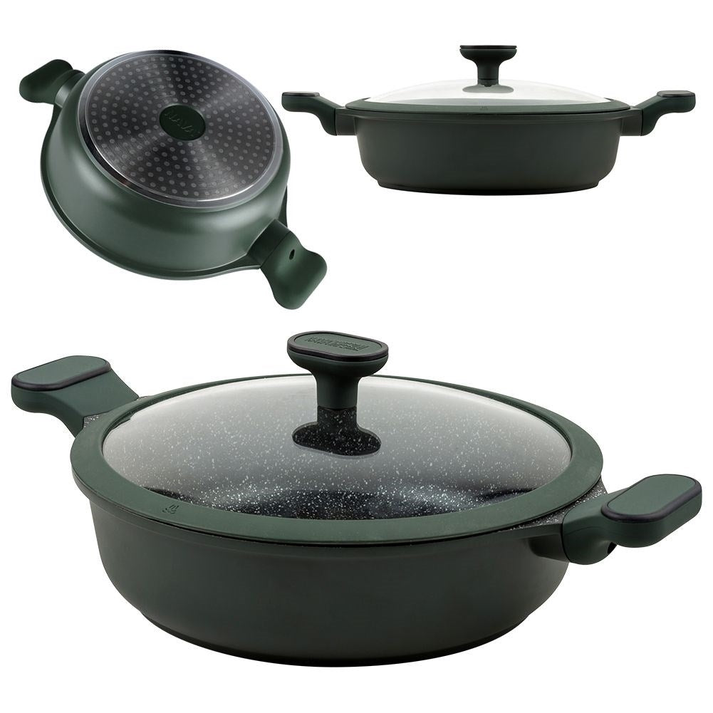 Deep frying pan with 5 layers non-stick for all stoves