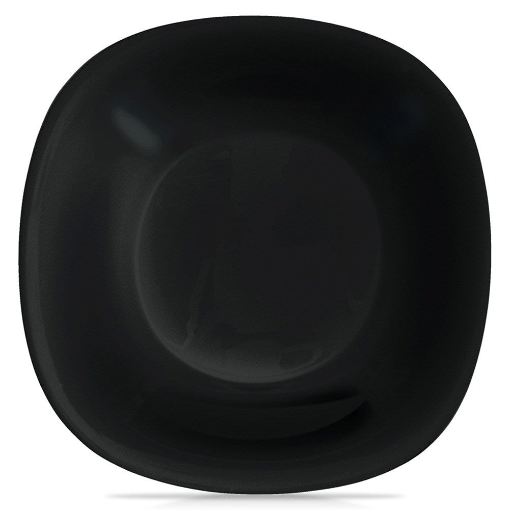 Deep glass dinner plate black LUNA 21.5 cm, 650 ml