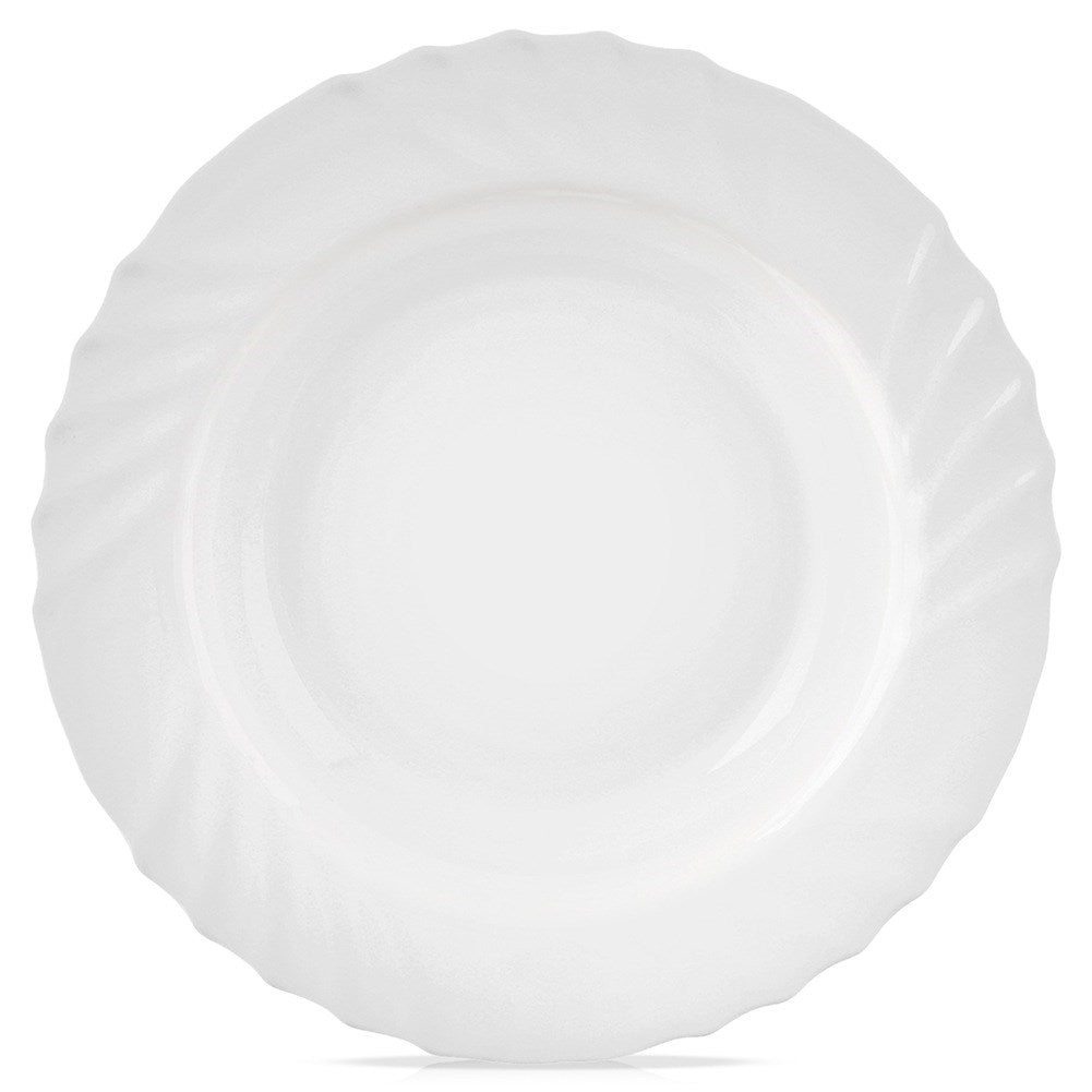 Deep glass dinner plate white LUNA 22.5 cm, 350 ml