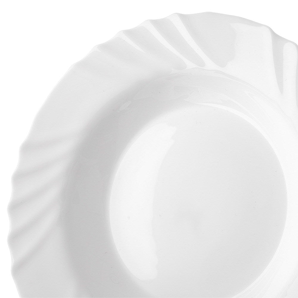 Deep glass dinner plate white LUNA 22.5 cm, 350 ml