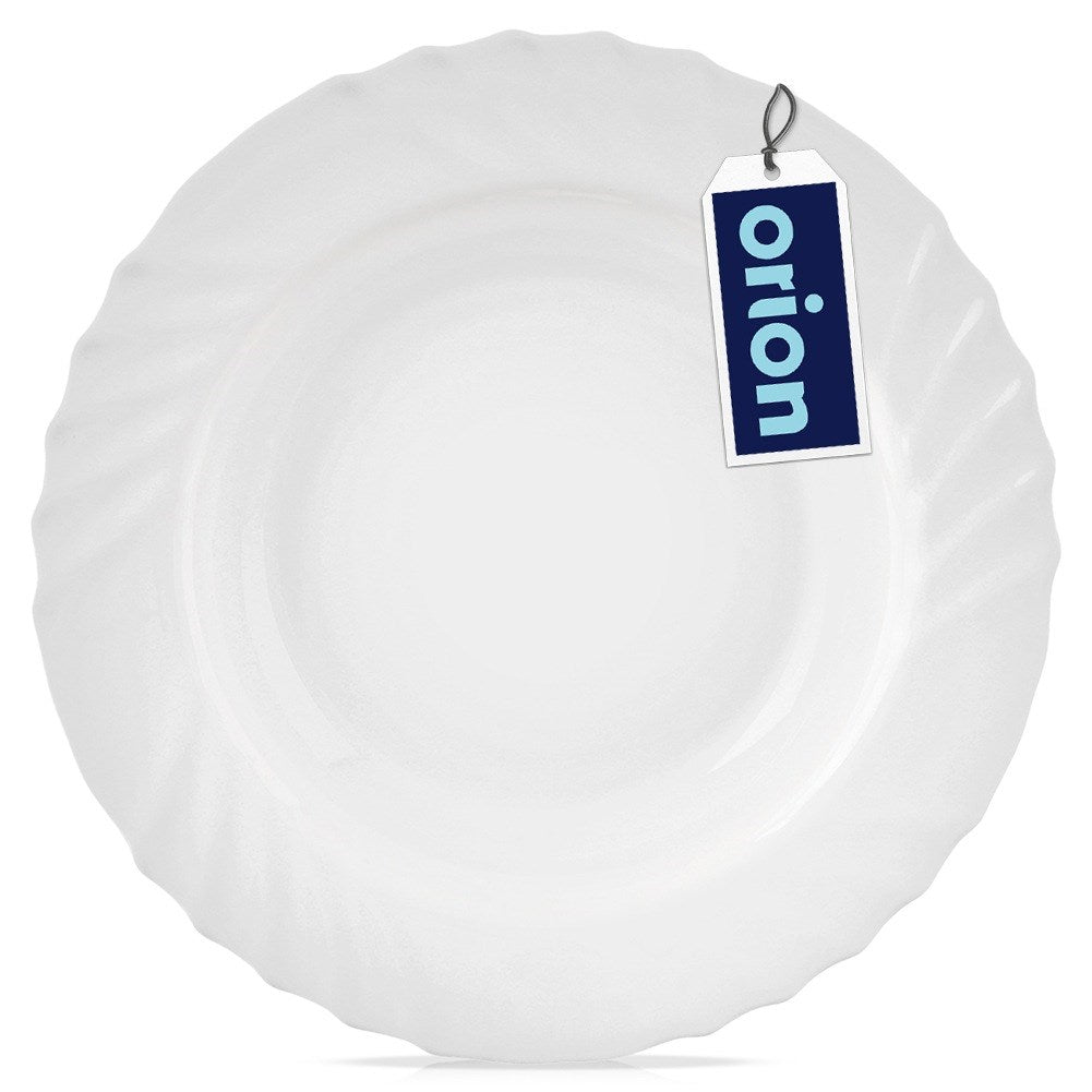 Deep glass dinner plate white LUNA 22.5 cm, 350 ml