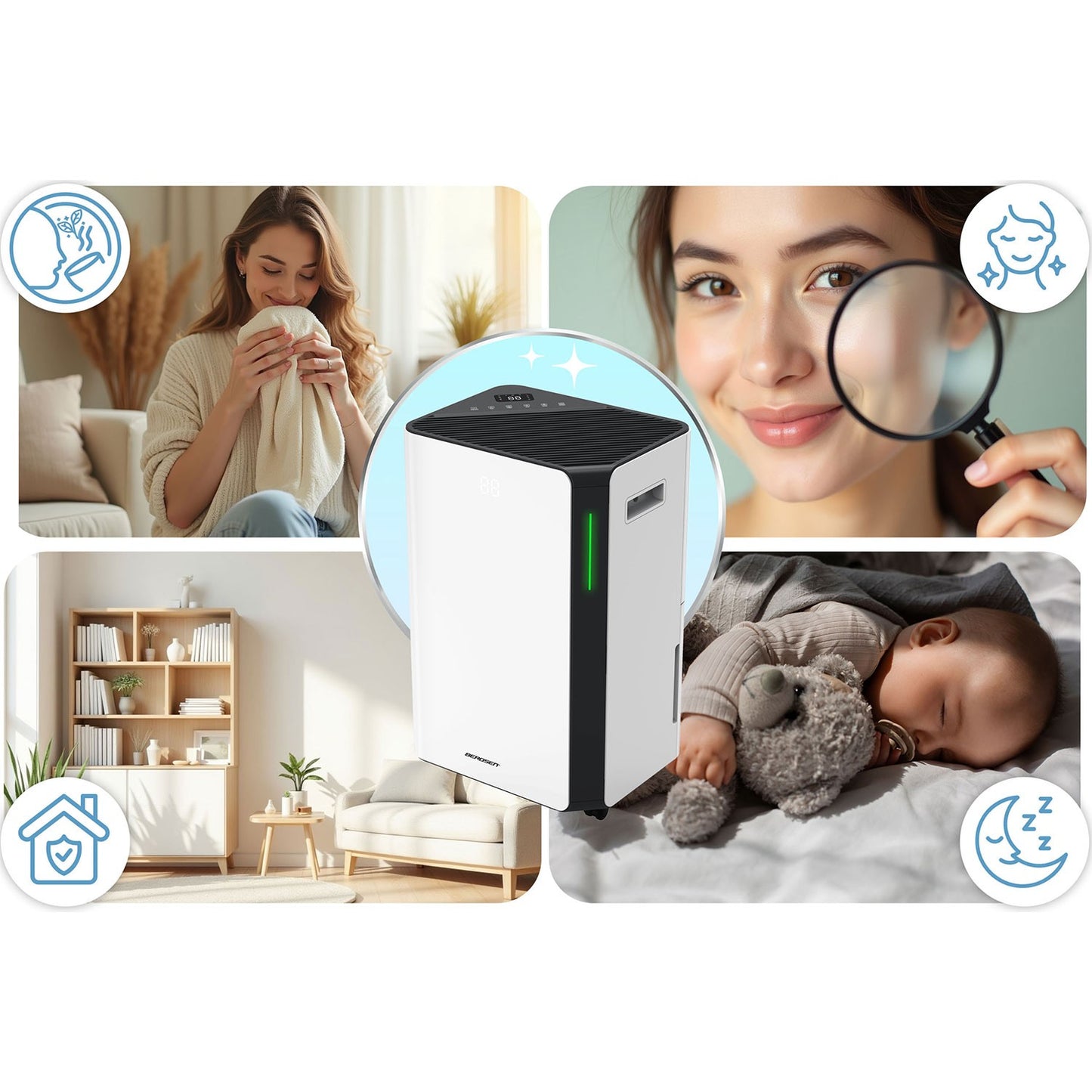 Dehumidifier with WiFi, 20L/Day, 4.5L Tank, Quiet