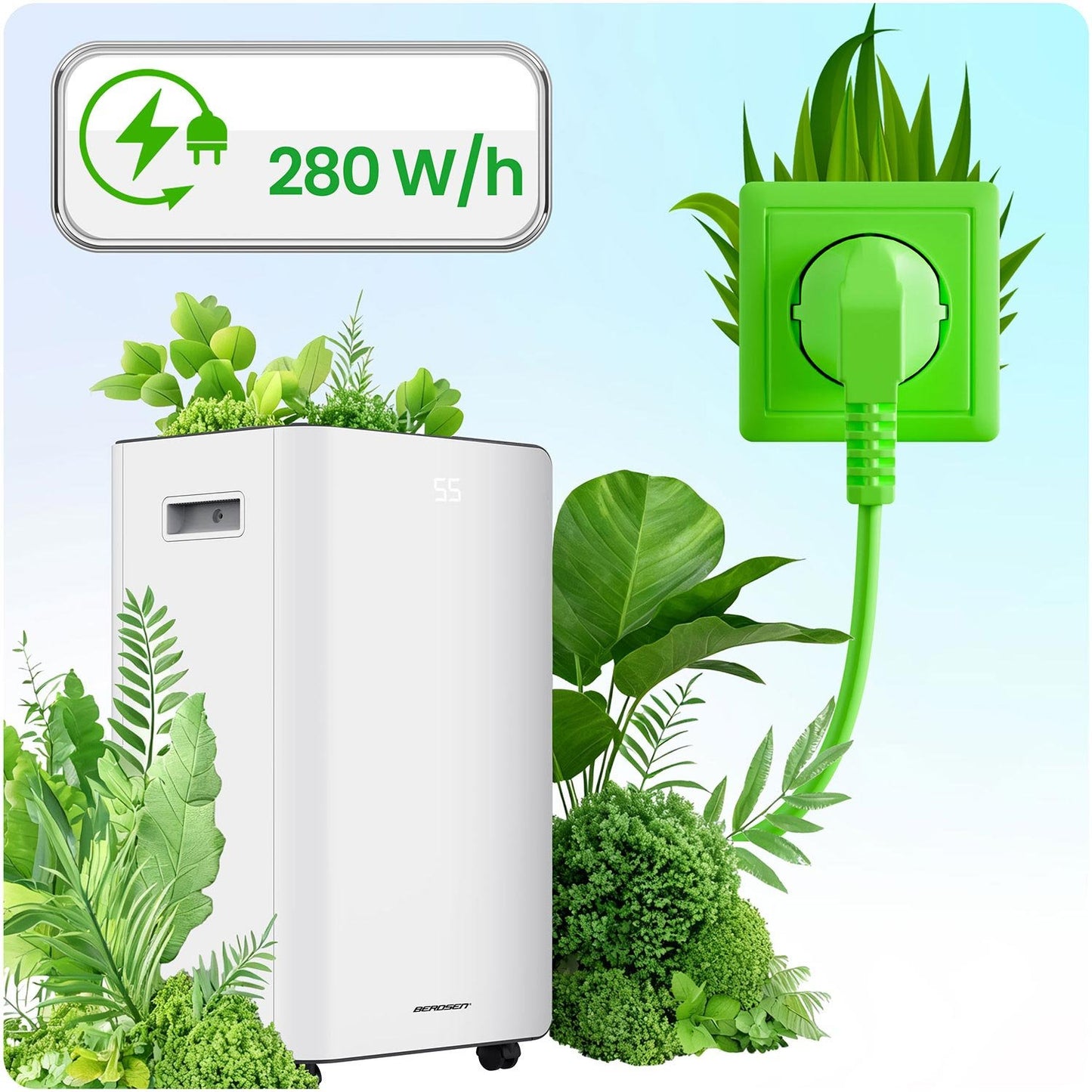 Dehumidifier with WiFi, 20L/Day, 4.5L Tank, Quiet