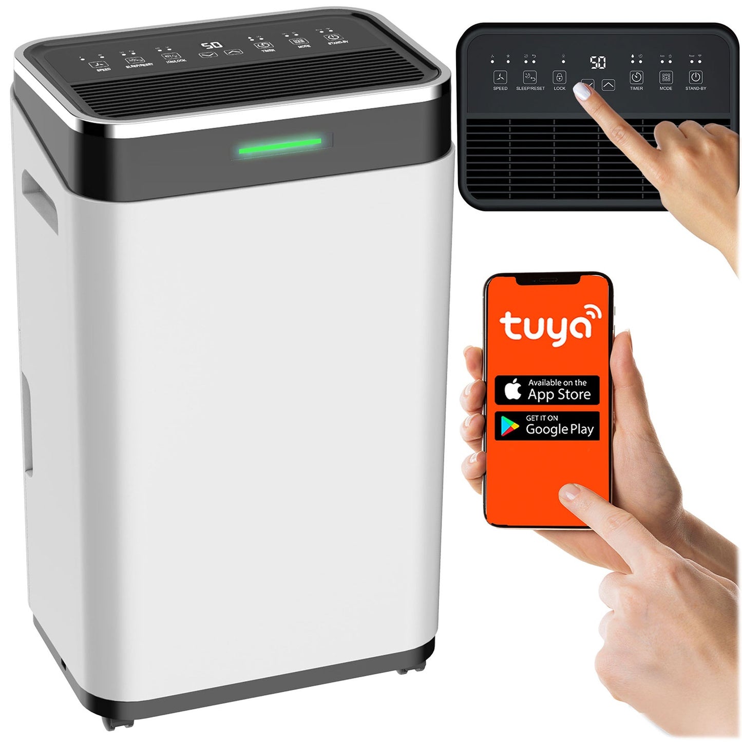 Dehumidifier with WiFi, 25L/Day, 6.5L Tank, Quiet, 30m²