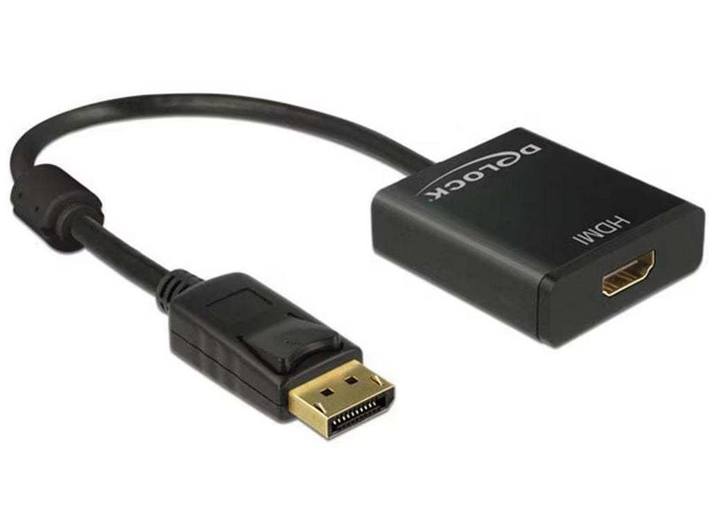 Delock Adapter DisplayPort male to HDMI female 4K, Active, 20cm - Black