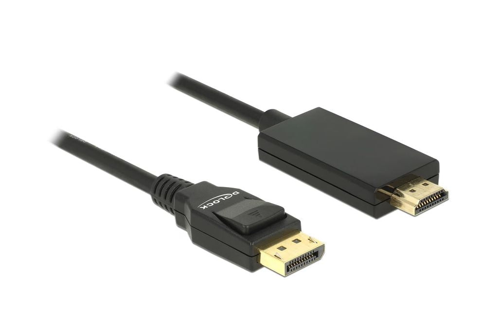 Delock DisplayPort to High Speed HDMI Cable, Passive, 4K @ 30Hz, 2m - Black