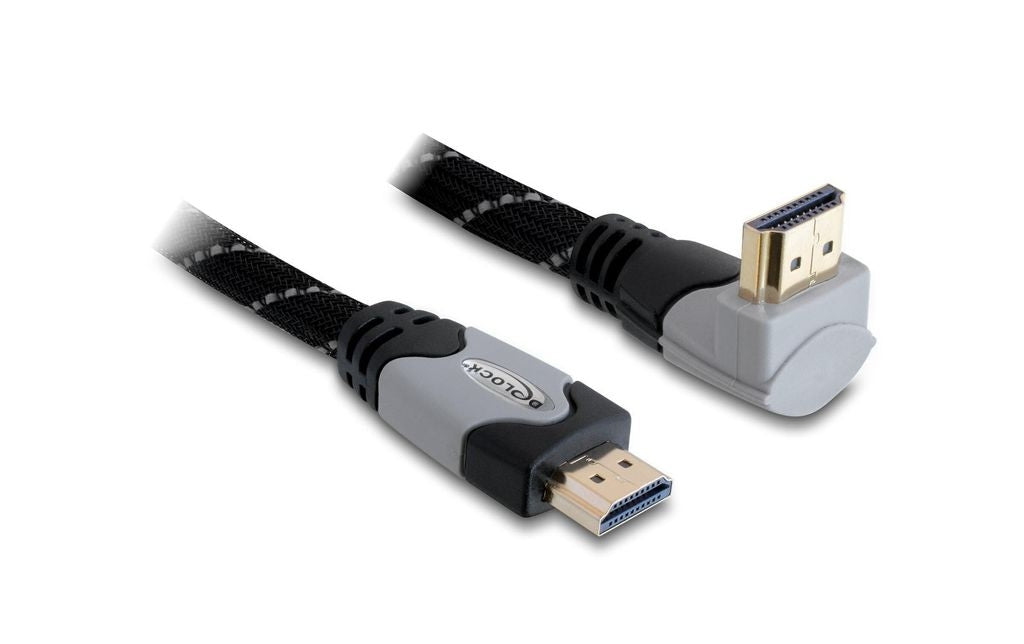 Delock High Speed HDMI Cable with Ethernet 4K, angled, 1m