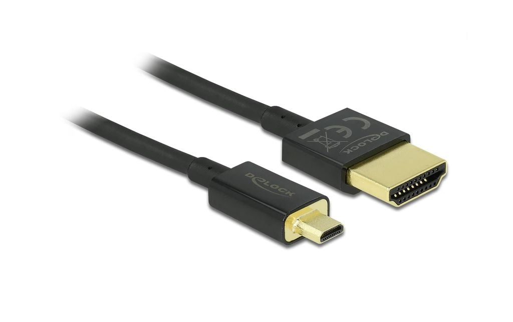 Delock High Speed HDMI to Micro HDMI Cable with Ethernet 3D 4K, 2m