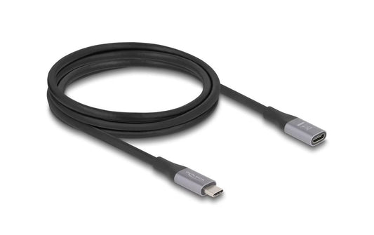 Delock USB-C Extension Cable male to female 40Gbps 240W PD, 1m - Grey